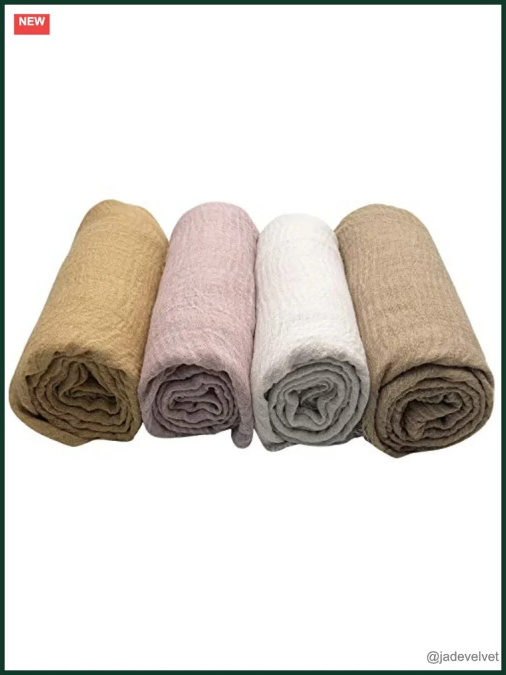 4-Pack Soft Cotton Hemp Shawl Wrap Scarf Lightweight Long